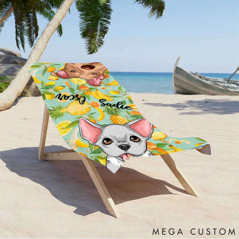 Personalized Dog Lover Peek a Boo Dog Beach Towel