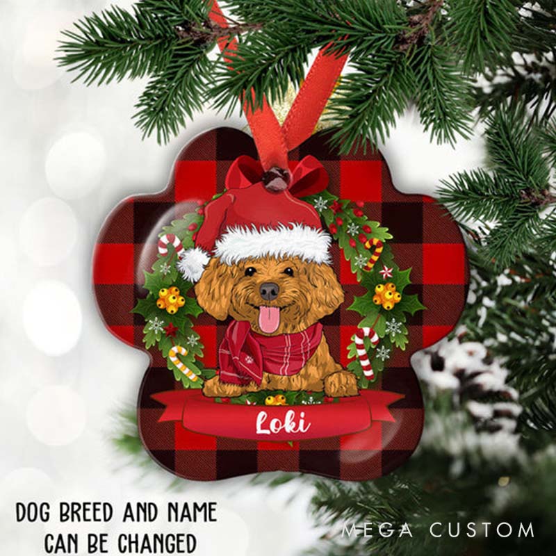 Personalized Dog Lover Christmas Dog Name Christmas Ornament