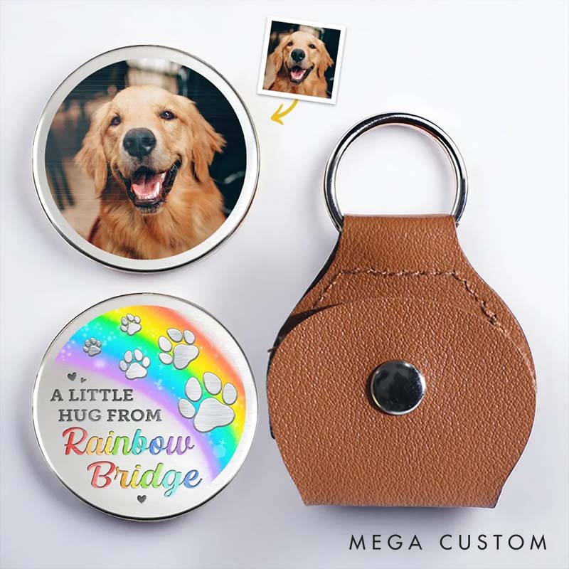 Personalized Pet Lover  Custom Photo in every Paw Print Pocket Hug