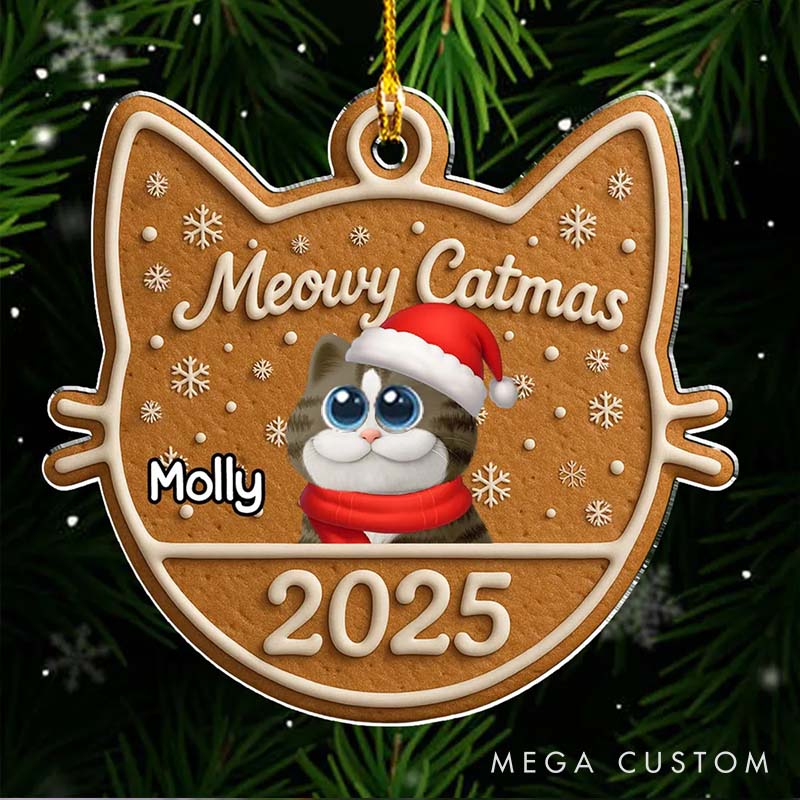 Personalized Cat Lover Chunky Catmas Christmas Ornament 