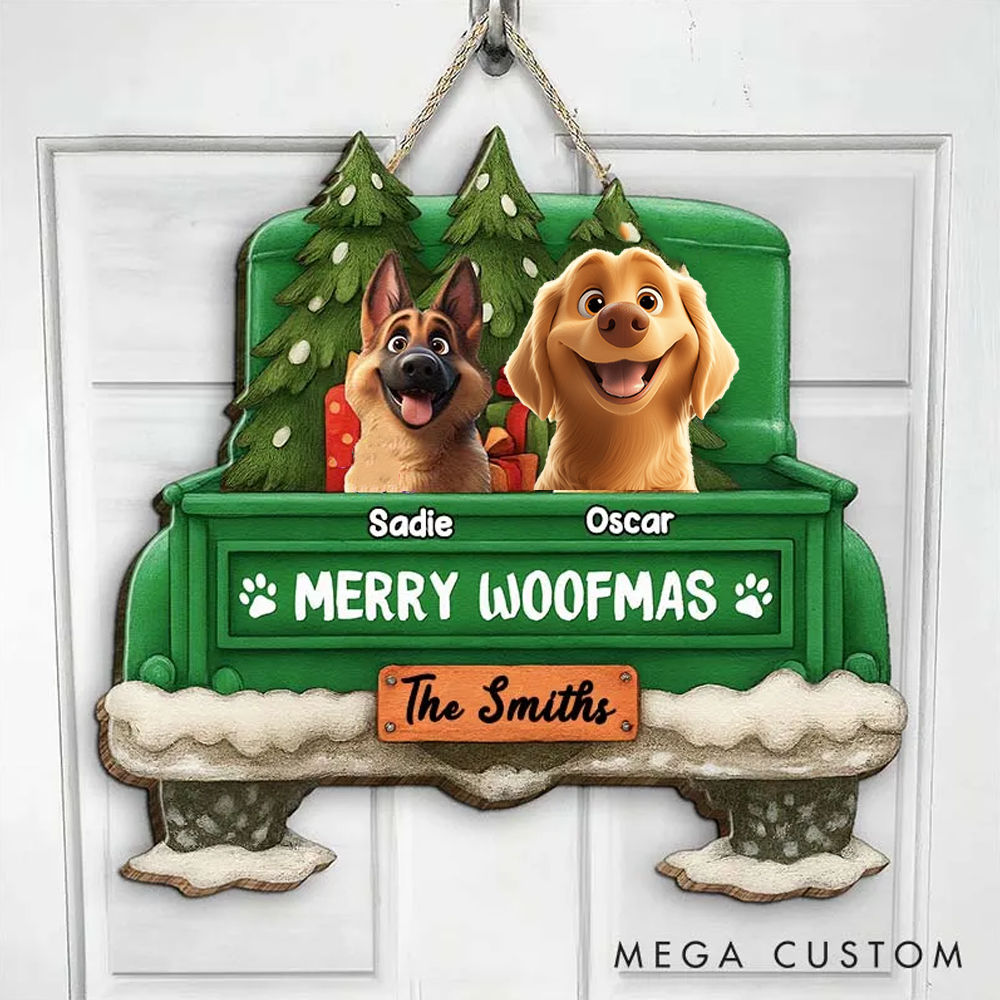 Personalized Dog Lover Merry Woofmas Christmas Ornament 