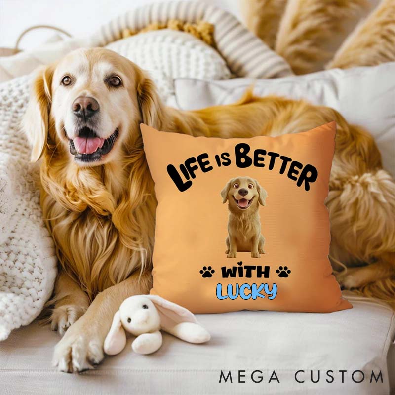 Personalized Dog Lover Life is better with Dog Throw Pillows