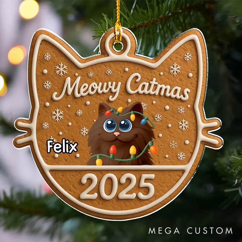 Personalized Cat Lover Chunky Catmas Christmas Ornament 