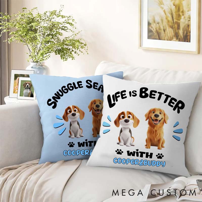 Personalized Dog Lover Life is better with Dog Throw Pillows