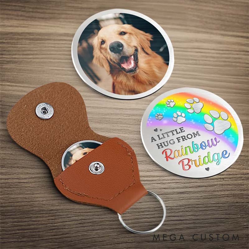 Personalized Pet Lover  Custom Photo in every Paw Print Pocket Hug