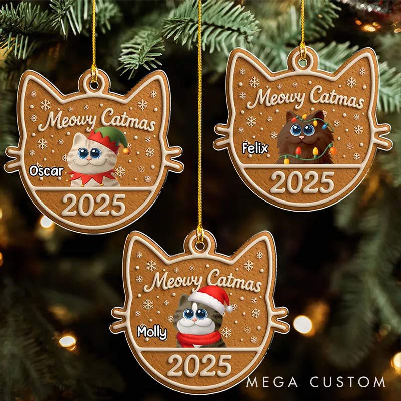 Personalized Cat Lover Chunky Catmas Christmas Ornament 