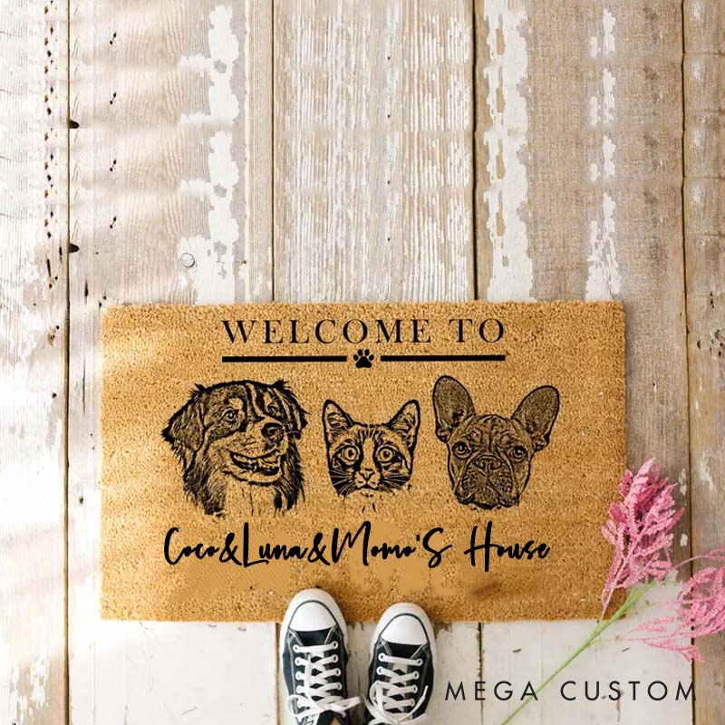 Personalized Pet Lover Custom Dog Doormat Using Pet Photo Christmas Doormat