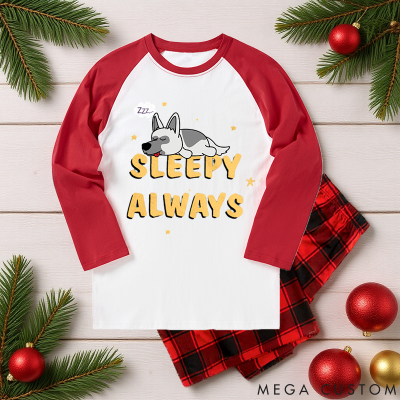 Personalized Dog Lover Sleepy Always Family Matching