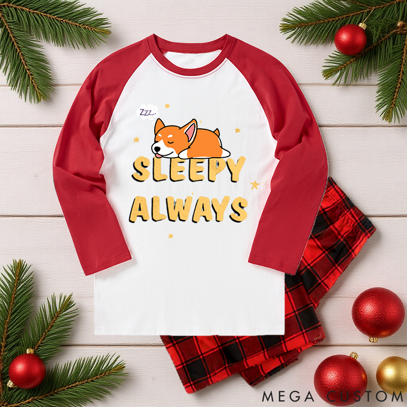 Personalized Dog Lover Sleepy Always Family Matching