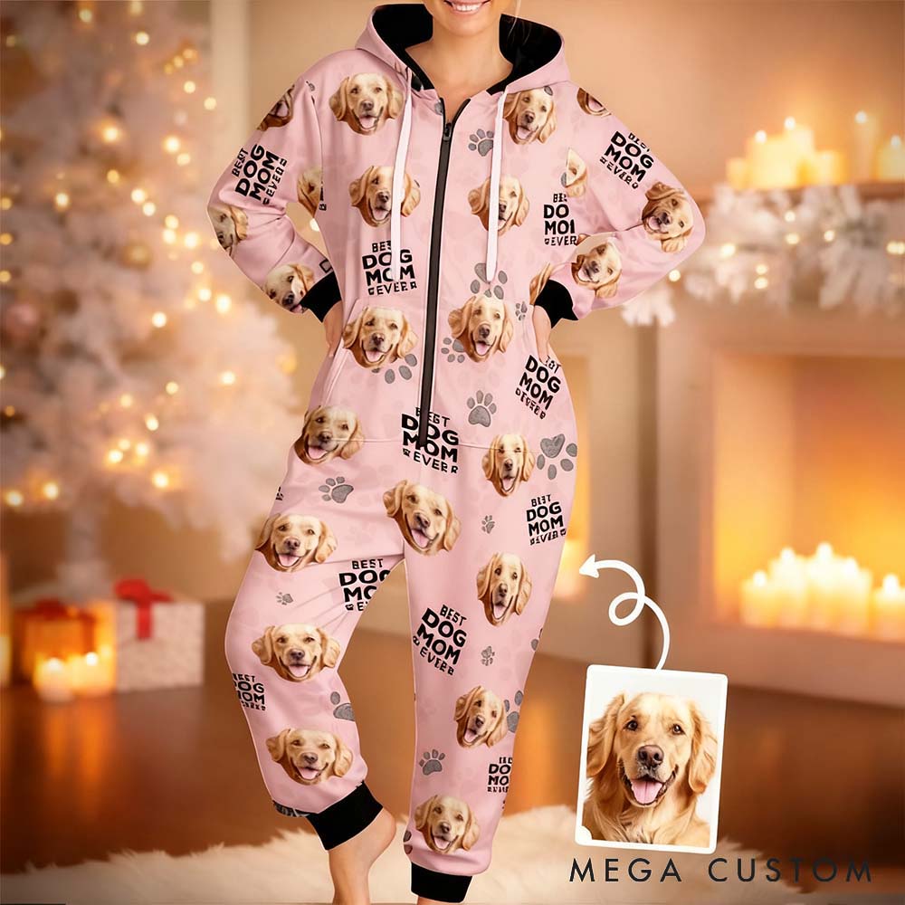 Personalized Pet Lover Photo My Happy Place Adult Onesie