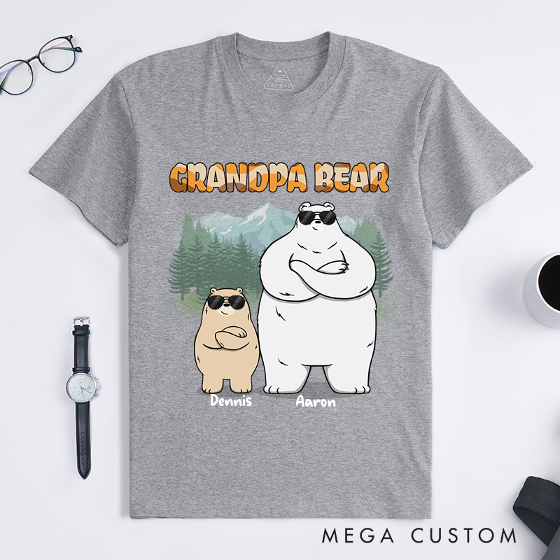 Personalized Awesome Papa Bear Gift for Dad Grandpa Classic T-Shirt