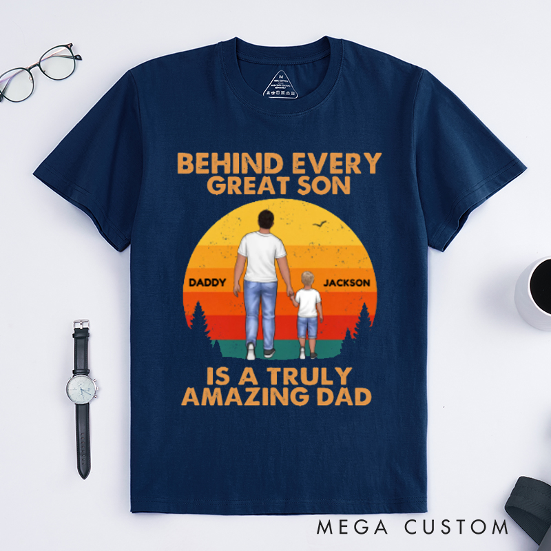 Personalized Dad and Son Strong Bond Gift for Dad Classic T-shirt