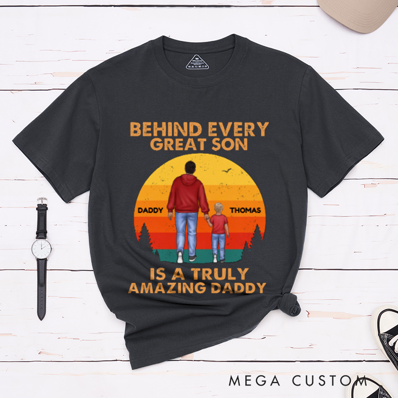Personalized Dad and Son Strong Bond Gift for Dad Classic T-shirt