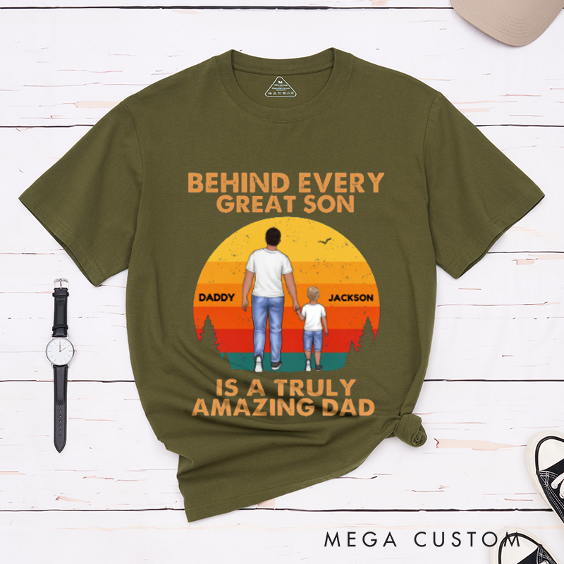 Personalized Dad and Son Strong Bond Gift for Dad Classic T-shirt