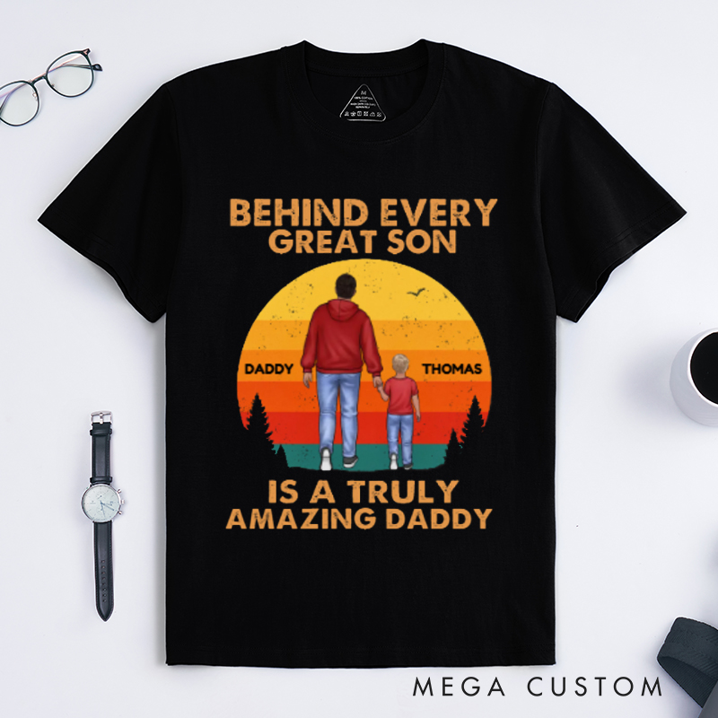 Personalized Dad and Son Strong Bond Gift for Dad Classic T-shirt