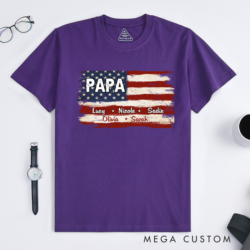 Personalized Proud to Be American Gift for Dad Grandpa Classic T-shirt