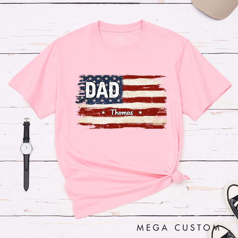 Personalized Proud to Be American Gift for Dad Grandpa Classic T-shirt