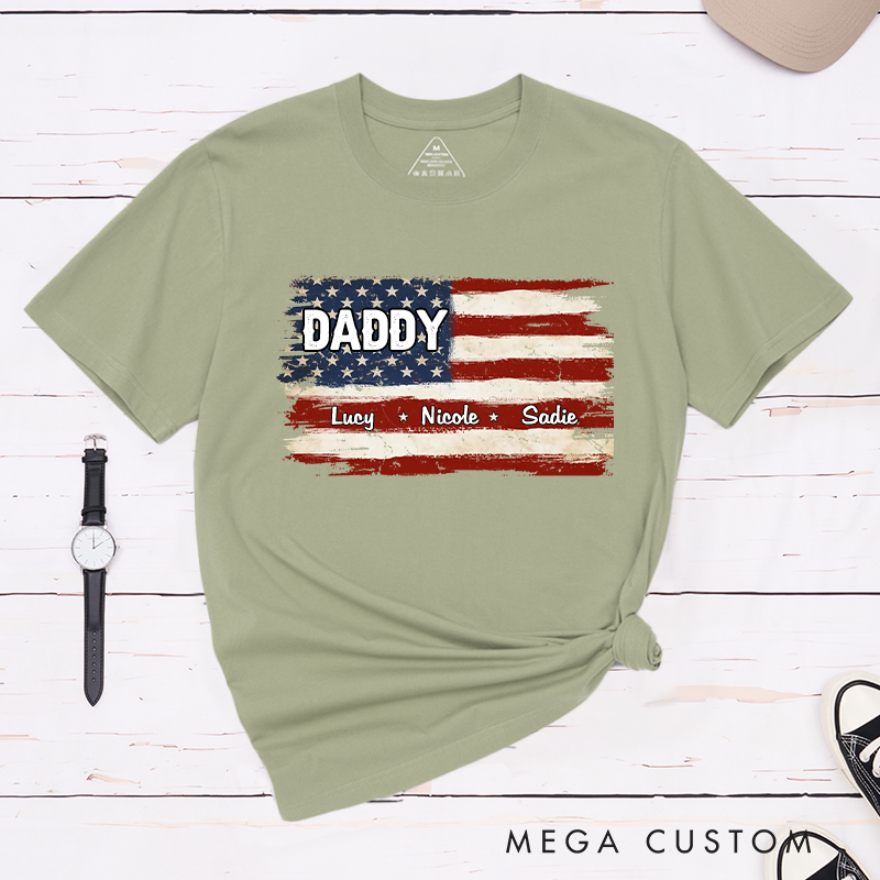 Personalized Proud to Be American Gift for Dad Grandpa Classic T-shirt