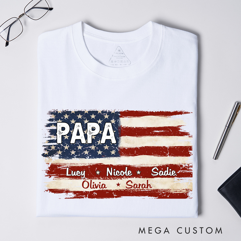 Personalized Proud to Be American Gift for Dad Grandpa Classic T-shirt