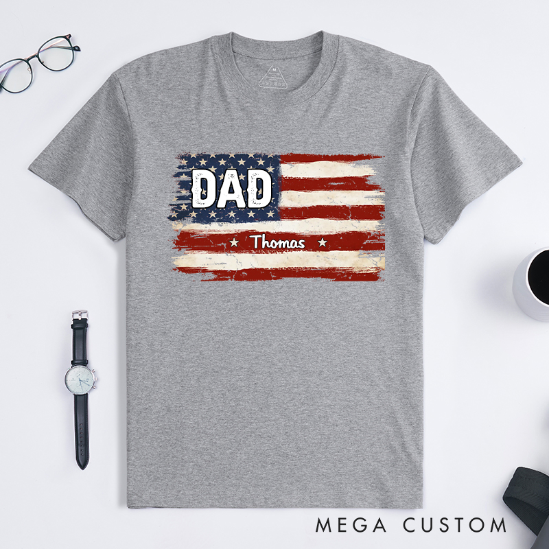 Personalized Proud to Be American Gift for Dad Grandpa Classic T-shirt