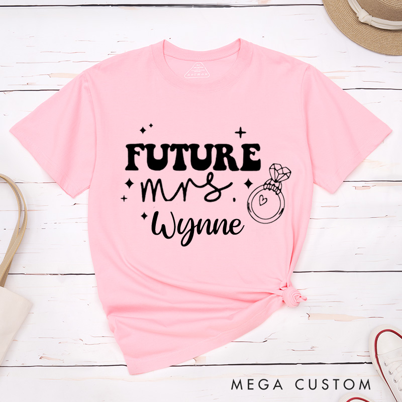 Personalized Playful Future Mrs. Engagement Fiance Classic T-Shirt  