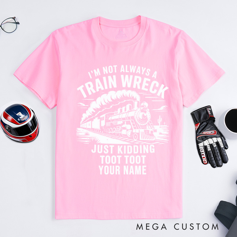 Personalized Train Enthusiast T-Shirt Custom Train Wreck Design Shirt Train Lover Gift
