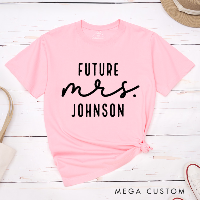 Personalized Minimalist Future Mrs Fiancee Engagement Fiancée Classic T-Shirt