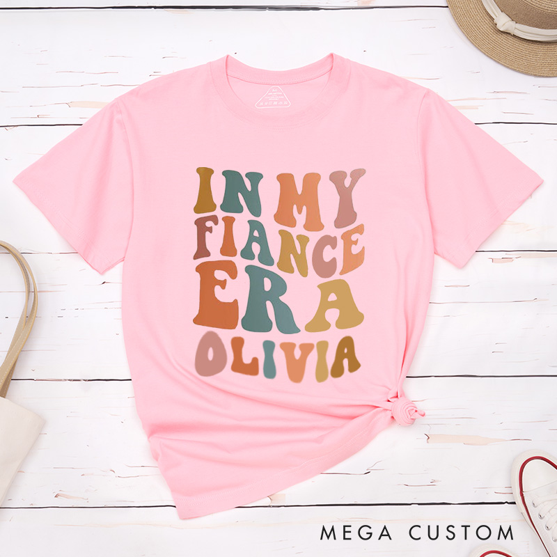 Personalized Retro-Inspired In My Fiance Era in Vibrant Earthy Colors Fiancee Engagement Fiancée Classic T-Shirt