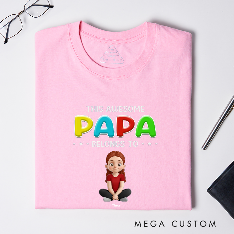 Personalized This Awesome Daddy Belongs To Me Gift for Dad Classic T-shirt