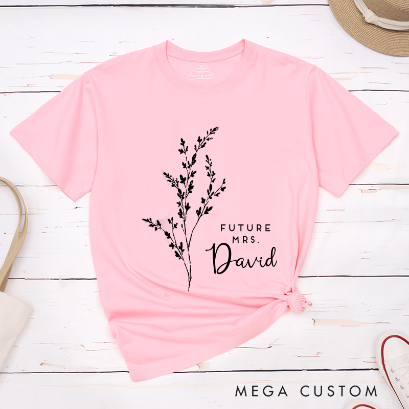 Personalized Sweet Holly Future Mrs Fiancee Engagement Fiancée Classic T-Shirt