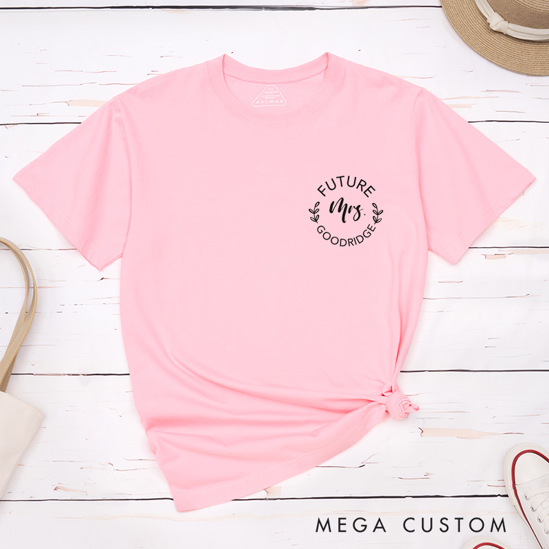 Personalized Future Mrs with Floral Accents Engagment Fiance Classic T-Shirt  