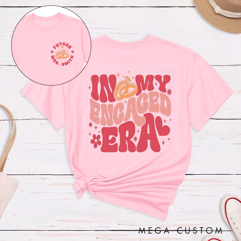 Personalized Bold In My Engaged Era Future Mrs with Rings Fiancee Engagement Fiancée Classic T-Shirt