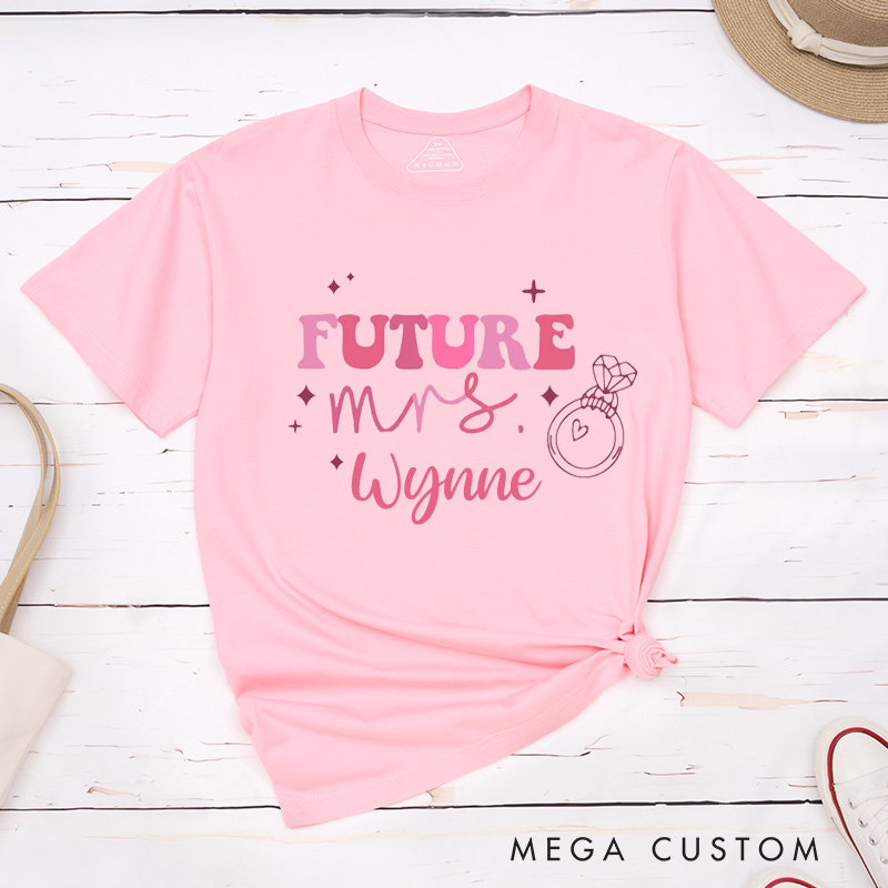 Personalized Playful Future Mrs. Engagement Fiance Classic T-Shirt  