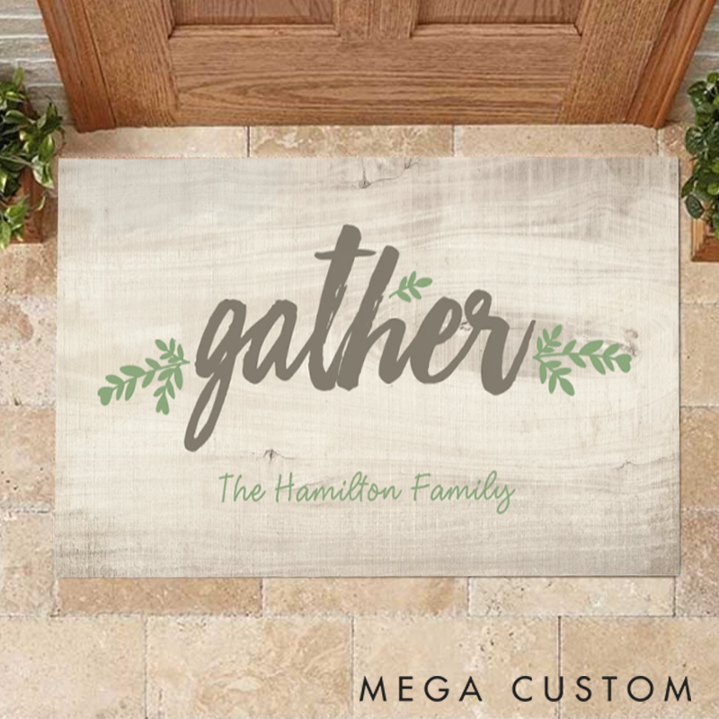 Personalized Family custom Gather Plant Design Doormat