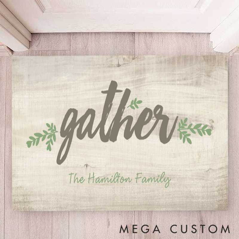 Personalized Family custom Gather Plant Design Doormat