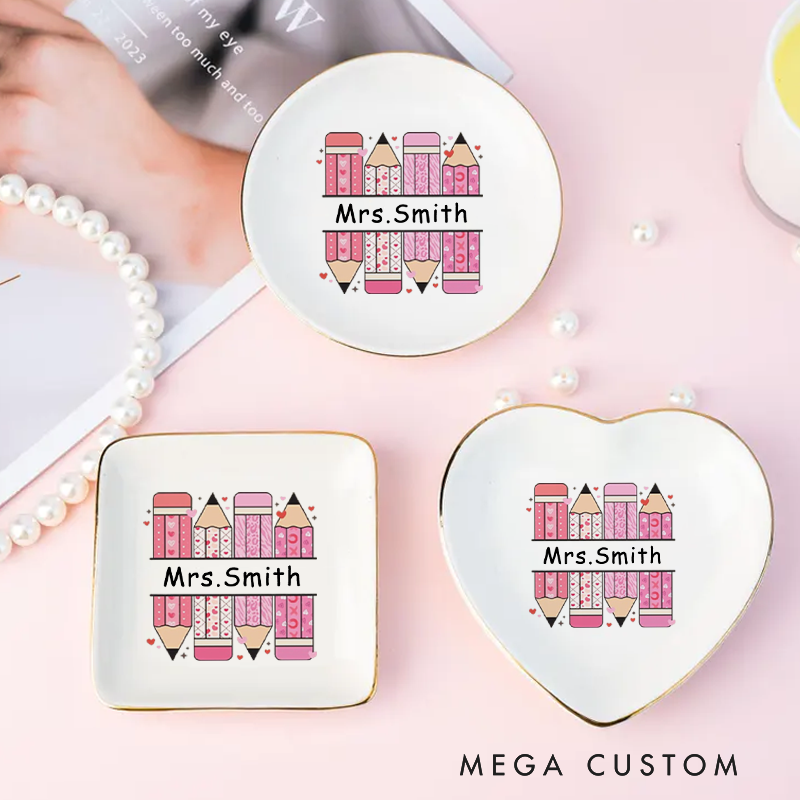 Personalized Jewelry Dish for Teacher Fashion Design Ceramic Ring Dish Teacher Appreciation Gift