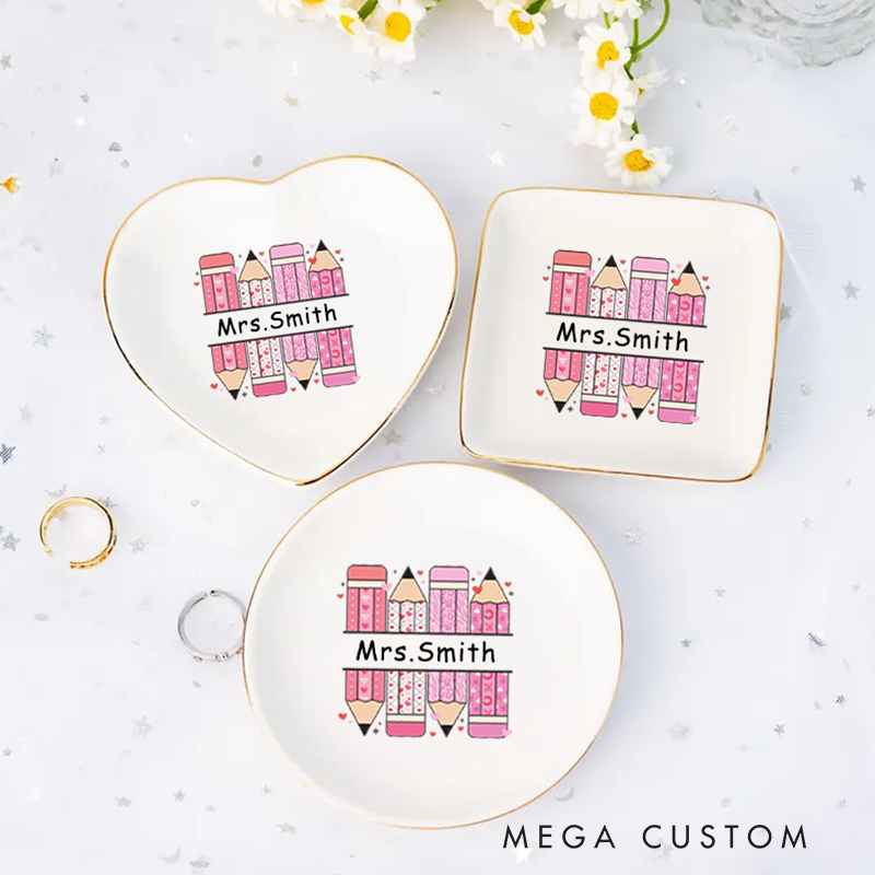 Personalized Jewelry Dish for Teacher Fashion Design Ceramic Ring Dish Teacher Appreciation Gift