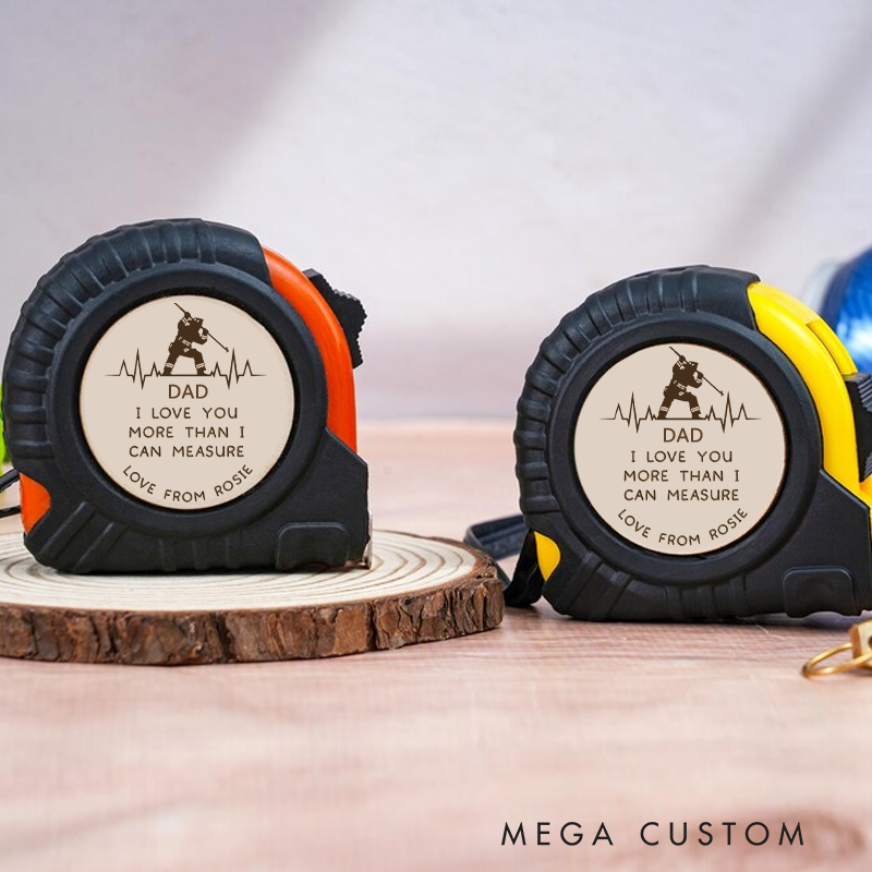 Personalised Tape Measure for Firefighter Dad I Love You More Than I Can Measure 3M Tape Measure Father's Day Gift for Fireman