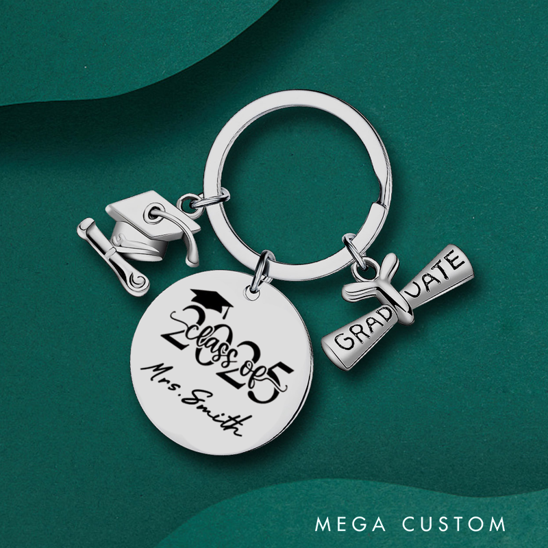 Personalised Graduation Keychain for Teacher Graduation Keepsake Gift