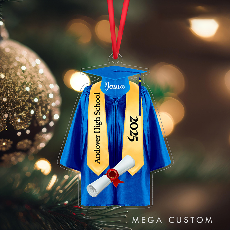 Personalized Graduate Christmas Ornament Graduation Gown Design Christmas or Keepsake Gift for Special Graduates