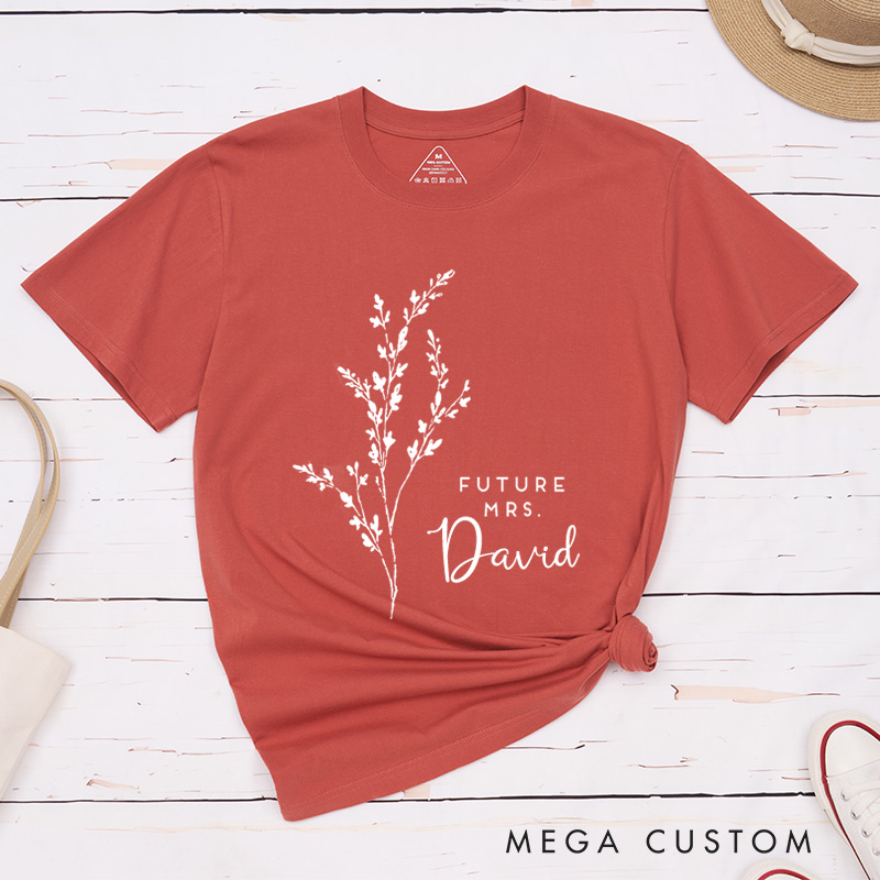 Personalized Sweet Holly Future Mrs Fiancee Engagement Fiancée Classic T-Shirt