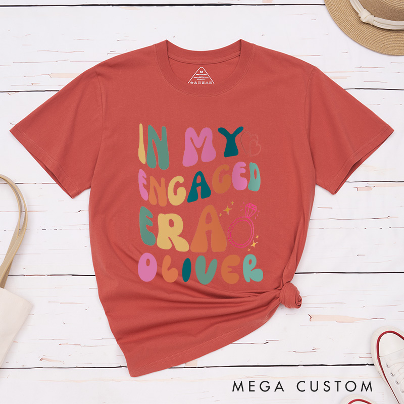 Personalized In My Engaged Era in Vibrant Colors Fiancee Engagement Fiancée Classic T-Shirt