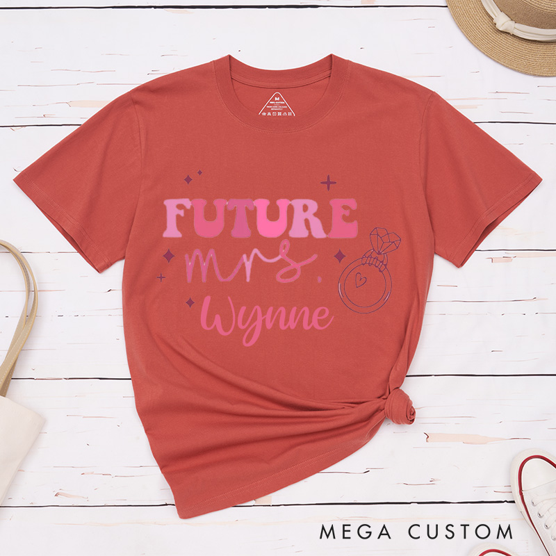 Personalized Playful Future Mrs. Engagement Fiance Classic T-Shirt  