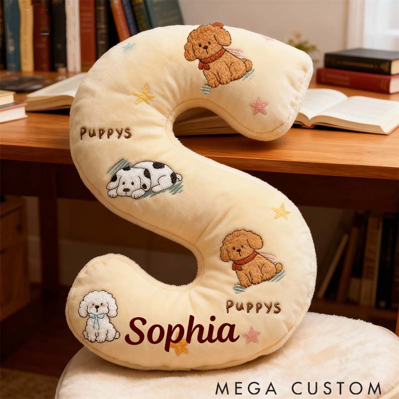 Personalized Dog Lover Pubby Letter Pillow Graphic 3D Print Pillow