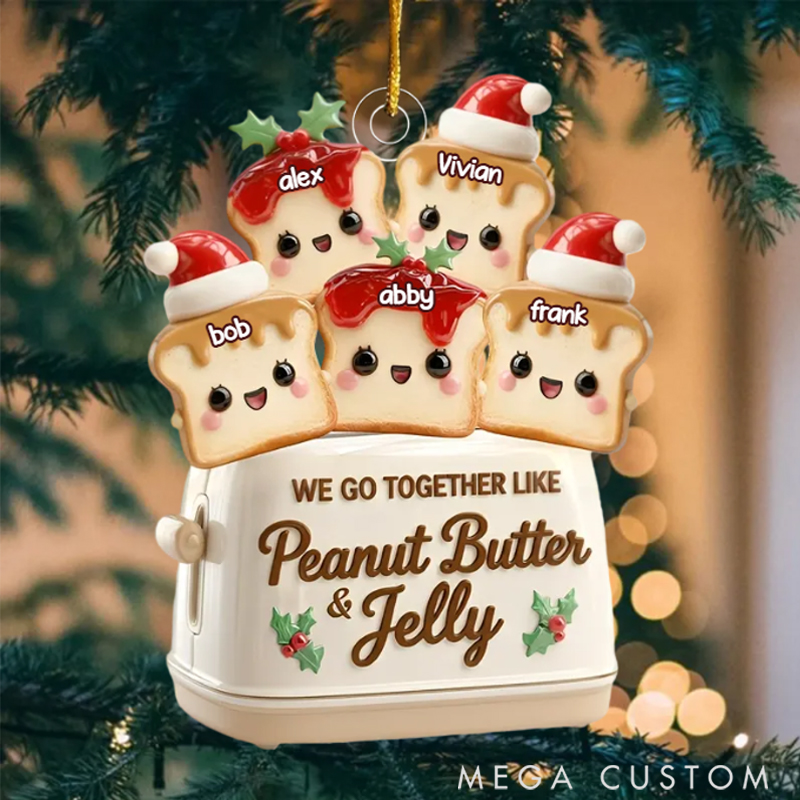 Personalized Acrylic We Go Together Like Peanut Butter and Jelly Merry Christmas Ornament 