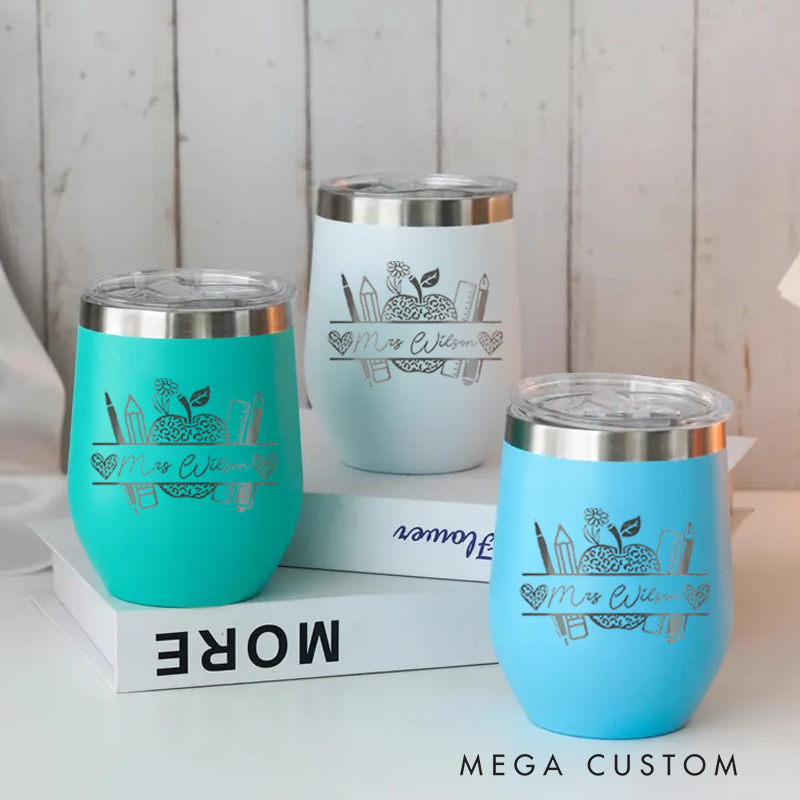 Personalized Tumbler for Teacher Stainless Steel Engraved 12oz Tumbler Cup Gift Teacher Appreciation Gift