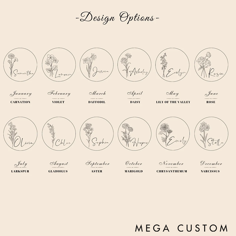 Personalized Compact Mirror Custom Name and Birth Flower Pocket Mirror Portable Makeup Mirror Perfect Gift for Women