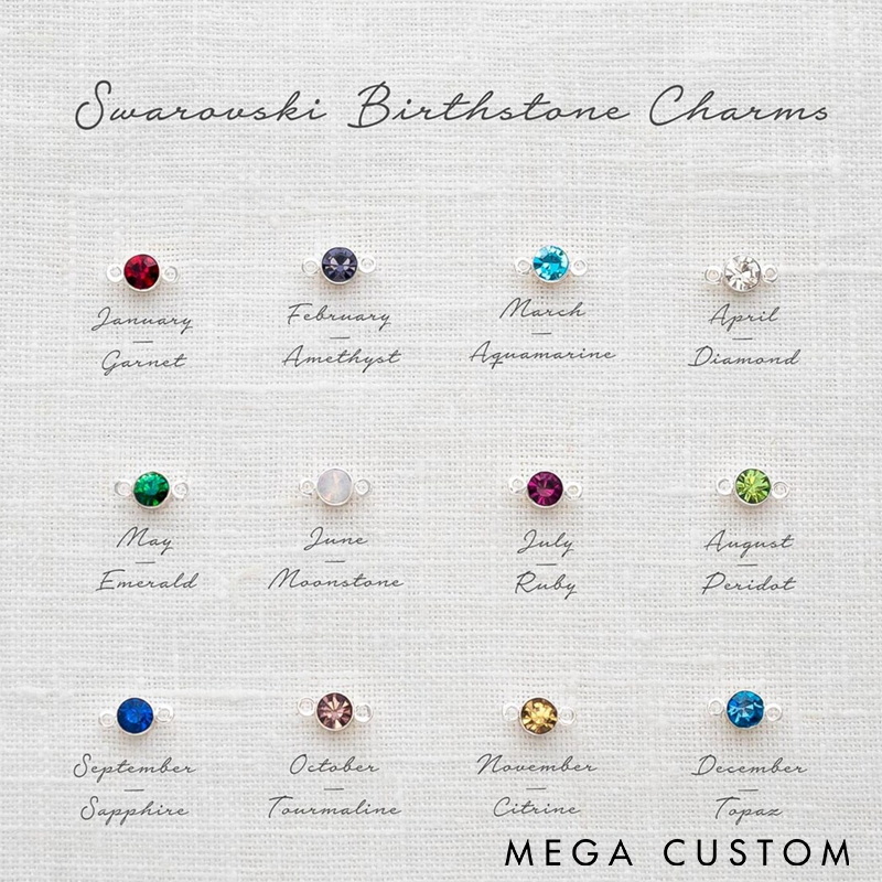 Personalized Name Bracelet Custom Engraved Bar with Birthstone Charm Adjustable Chain Unique Gift for Women