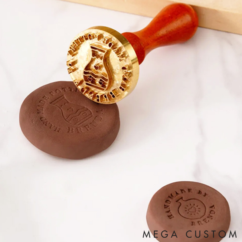 Personalized Ceramic Clay Pottery Stamp Gift for Pottery Lovers Star Eyes Ceramic Bottle with Name