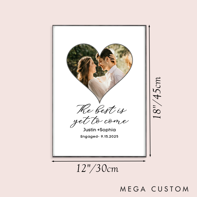 Personalized Couple The Best is Yet to Come Print Couple Heart Photo Canvas Painting Couple Engaged Poster for Husband Wife Boyfriend Girlfriend